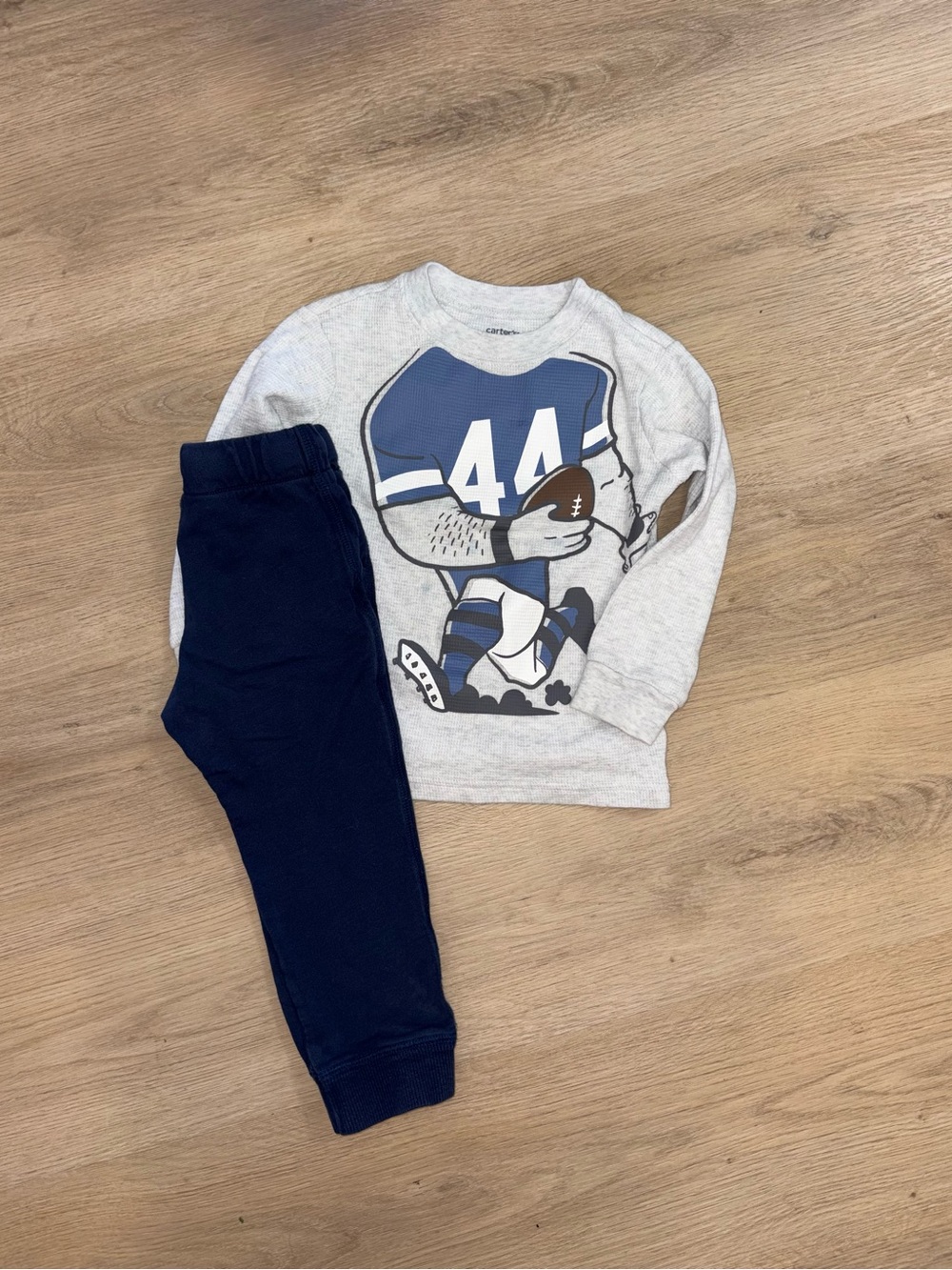 Carter's Gray Football Sweatshirt & Navy Joggers Set